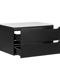 Waschbeckenunterschrank QUINTELA in Schwarz/Weiß - (W) 80 x (H) 48 x (L) 52 cm