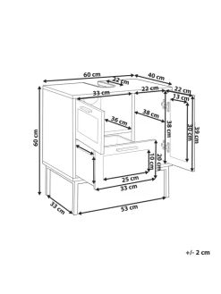 Waschbeckenunterschrank ROSELL in /Braun - (W) 60 x (H) 60 x (L) 40 cm