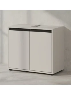 Waschbeckenunterschrank Soft-Close, 2 Türen, Made in Germany in Steingrau