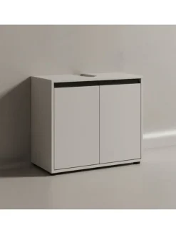 Waschbeckenunterschrank Soft-Close, 2 Türen, Made in Germany in Steingrau