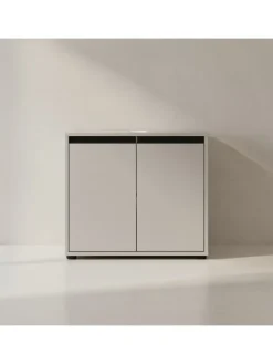 Waschbeckenunterschrank Soft-Close, 2 Türen, Made in Germany in Steingrau