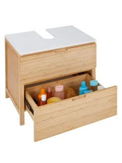 Waschbeckenunterschrank WHITE SANDS in Braun / Weiß