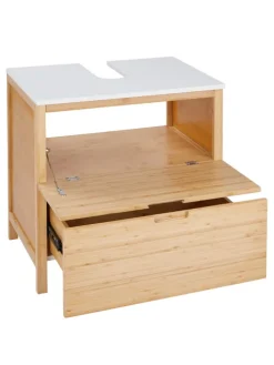 Waschbeckenunterschrank WHITE SANDS in Braun / Weiß