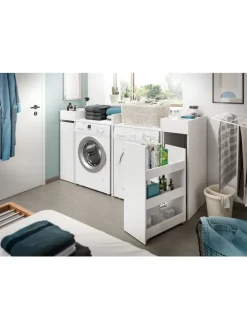 Waschmaschienenumbau Set in weiß/weiß - (B) 190 x (H) 101 x (T) 60