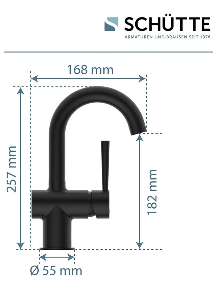 Waschtischarmatur "Cornwall" in Schwarz