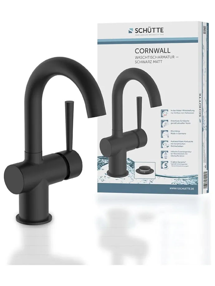 Waschtischarmatur "Cornwall" in Schwarz