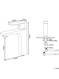 Wasserhähne BERLOI in Gold - (W) 5 x (H) 18 x (L) 13 cm