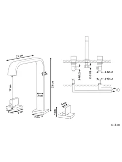 Wasserhähne KAGERA in Schwarz - (W) 5 x (H) 23 x (L) 21 cm