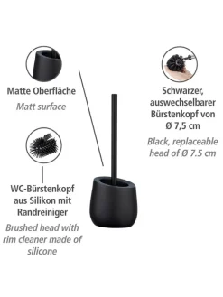 WC-Garnitur "Badi" in Schwarz - (H)38 cm