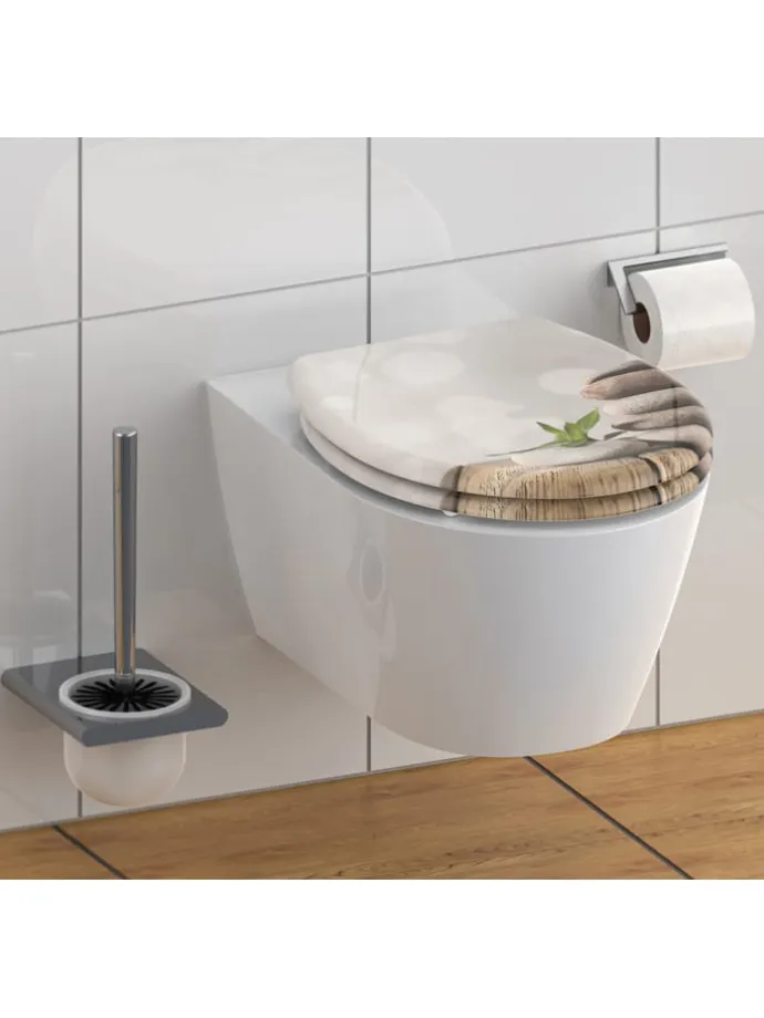 WC-Sitz mit Absenkautomatik "Stone pyramid" in Beige