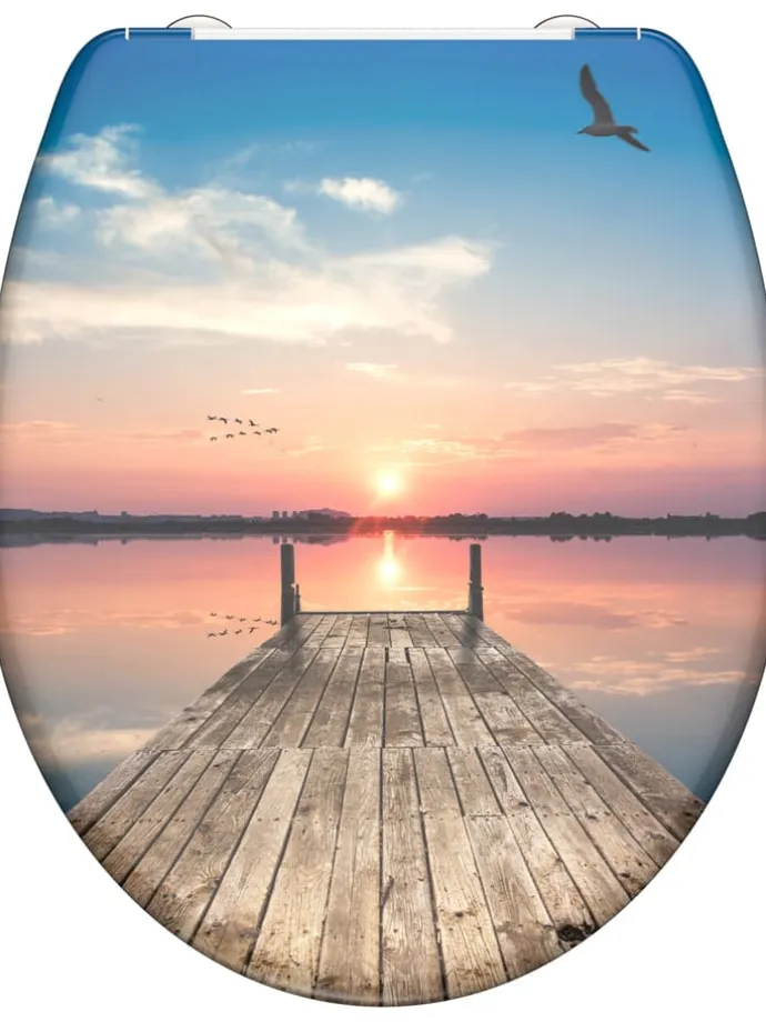 WC-Sitz mit Absenkautomatik "Sunset sky" in Bunt