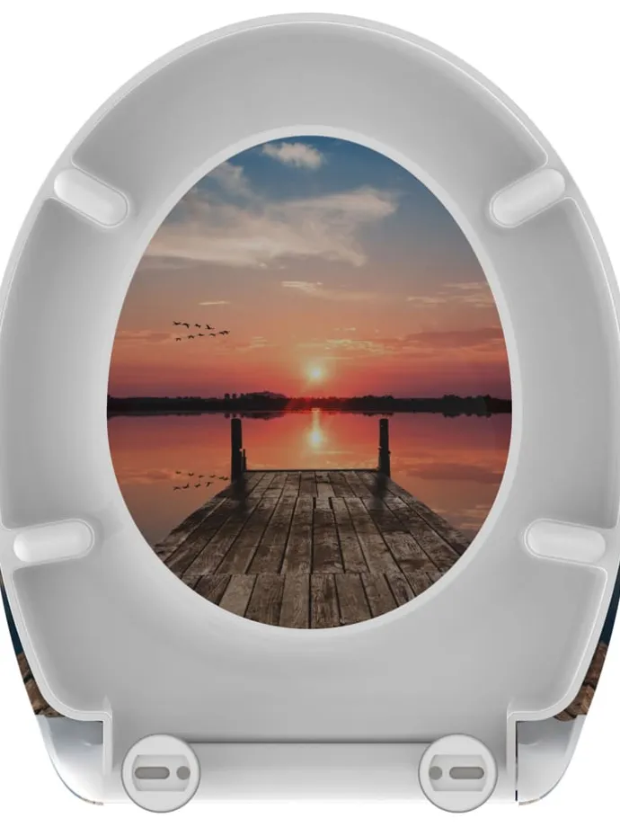 WC-Sitz mit Absenkautomatik "Sunset sky" in Bunt