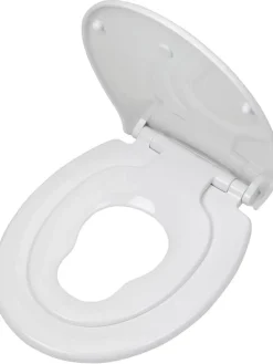 WC-Sitz mit Kindersitz "Tulsa" in Weiß - (L)45 x (B)37 cm