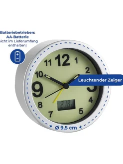 Wecker in Weiß - Ø 9,5 cm