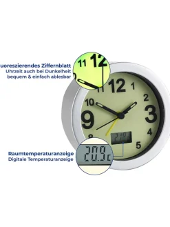 Wecker in Weiß - Ø 9,5 cm