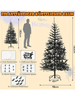 Weihnachtsbaum Halloween LED in Schwarz