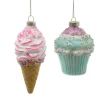 Weihnachtsbaumschmuck Eis Cupcake mit Perlen H: 13cm/10cm in bunt