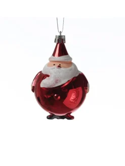 Weihnachtsbaumschmuck Weihnachtsmann bruchfest glänzend H: 9cm in rot