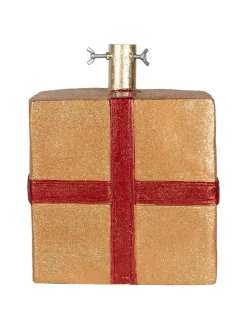 Weihnachtsbaumständer in Gold/ Rot - (B)26 x (H)32 x (T)25 cm