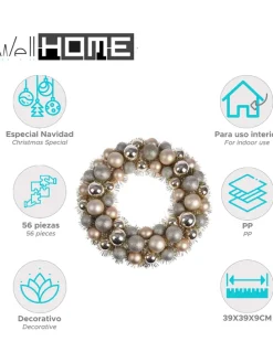 Weihnachtskranz in Gold/ Silber