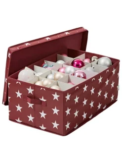 Weihnachtskugelbox in Rot - (B)58 x (H)25 x (T)36 cm