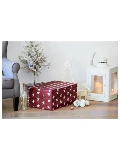 Weihnachtskugelbox in Rot - (B)58 x (H)25 x (T)36 cm