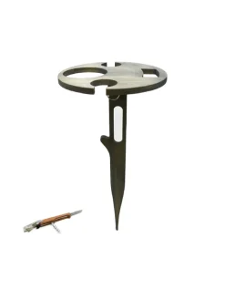 Weinhalter klappbar ,Weintisch aus Bambus in Grau