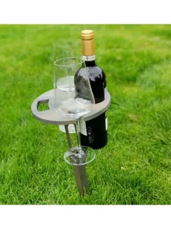 Weinhalter klappbar ,Weintisch aus Bambus in Grau