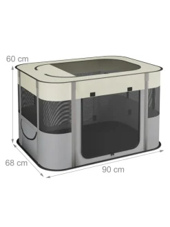 Welpenauslauf in Mehrfarbig - (B)90 x (H)60 x (T)68 cm