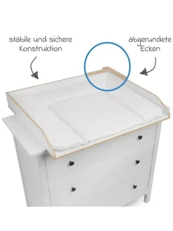 Wickelaufsatz für IKEA Hemnes Kommoden - in weiss