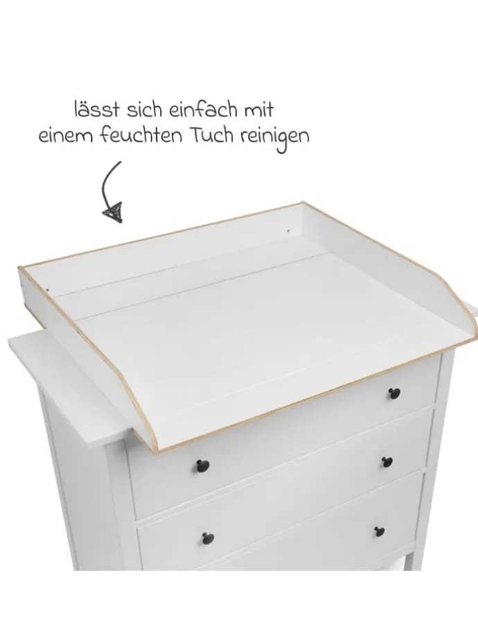 Wickelaufsatz für IKEA Hemnes Kommoden - in weiss
