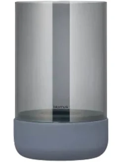 Windlicht ''Calma'' in Grau - (H)19 x Ø 12 cm