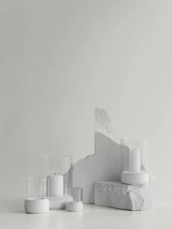 Windlicht ''Calma'' in Weiß - (H)14 x Ø 10 cm