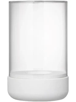 Windlicht ''Calma'' in Weiß - (H)19 x Ø 12 cm