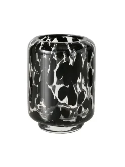 Windlicht ''Dotty'' in Schwarz - (H)10 x Ø 7 cm