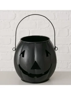 Windlicht ''Grimasi'' in Schwarz - (H)17,6 cm