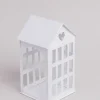 Windlicht "Haus" in Weiß - (B)11,5 x (H)20 x (T)11,5 cm