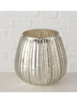 Windlicht "Perlene" in Silber - (H)12,5 cm