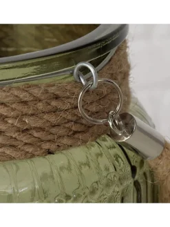 Windlicht ''Sunio'' in Grün - (H)21 x Ø 13,5 cm