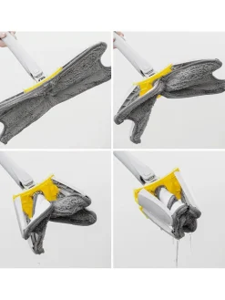 Wischmopp in Grau/ Gelb - (B)38 x (H)142 x (T)18 cm