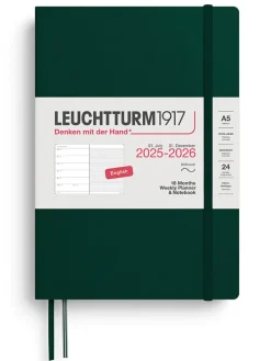 Wochenkalender & Notizbuch in Dunkelgrün - A5, ENG