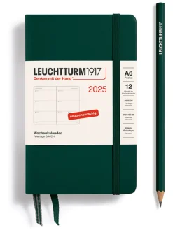 Wochenplaner in Dunkelgrün - A6