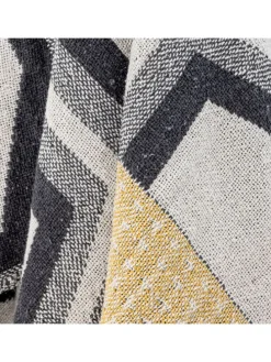 Wohndecke ''Annli'' in Grau/ Dunkelblau - (L)160 x (B)130 cm