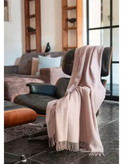 Wohndecke Kaschmirplaid in rose-ecru