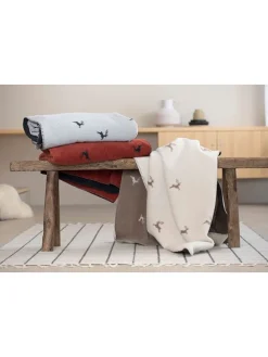 Wohndecke "Savona - Hirsch Allover" in Rot