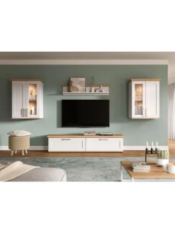 Wohnkombination (B/H/T: 336x161x40 cm) in Sibiu Lärche Nachbildung