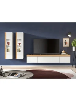 Wohnkombination (B/H/T: 270x34x33 cm) in weiß