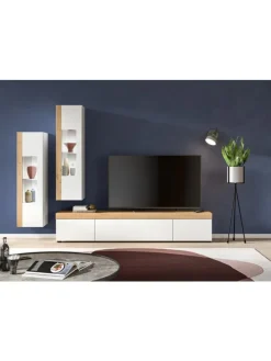 Wohnkombination (B/H/T: 270x34x33 cm) in weiß