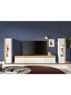 Wohnkombination (B/H/T: 270x34x33 cm) in weiß