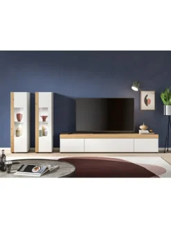 Wohnkombination (B/H/T: 270x34x33 cm) in weiß